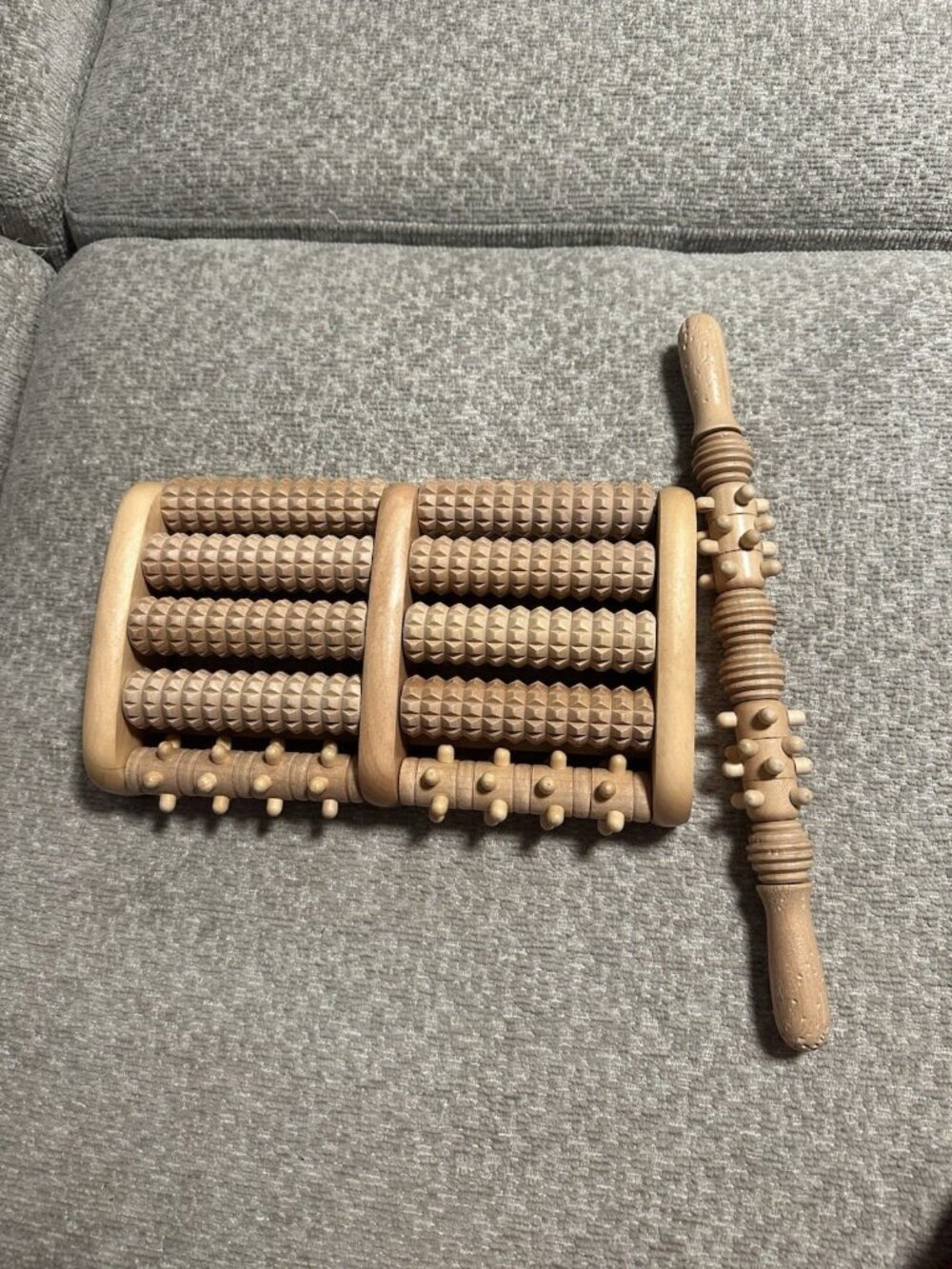 Wooden Foot & Body Massager Roller Set Reflexology Pressure Point